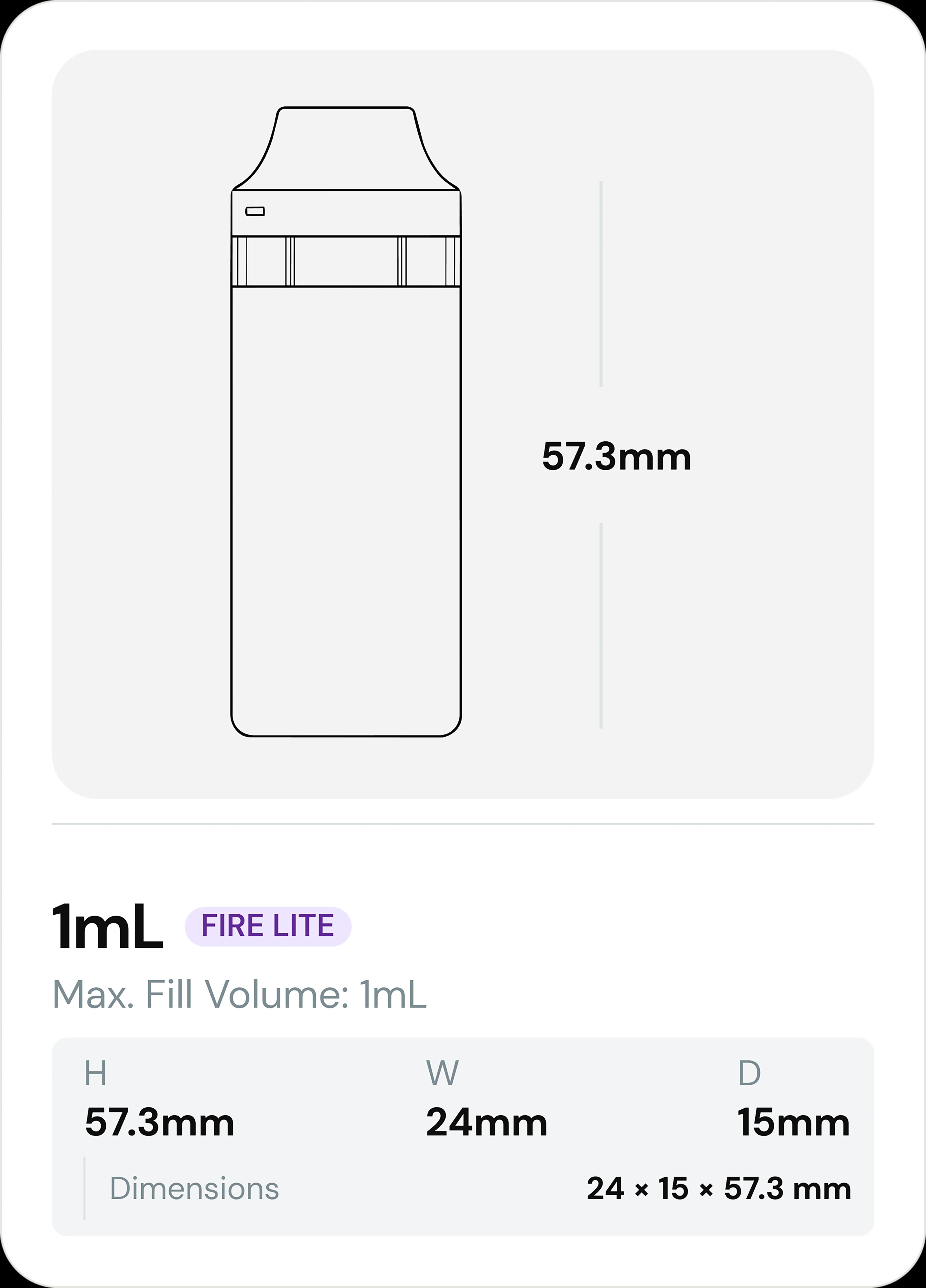 1mL / 2mL Capacity Options