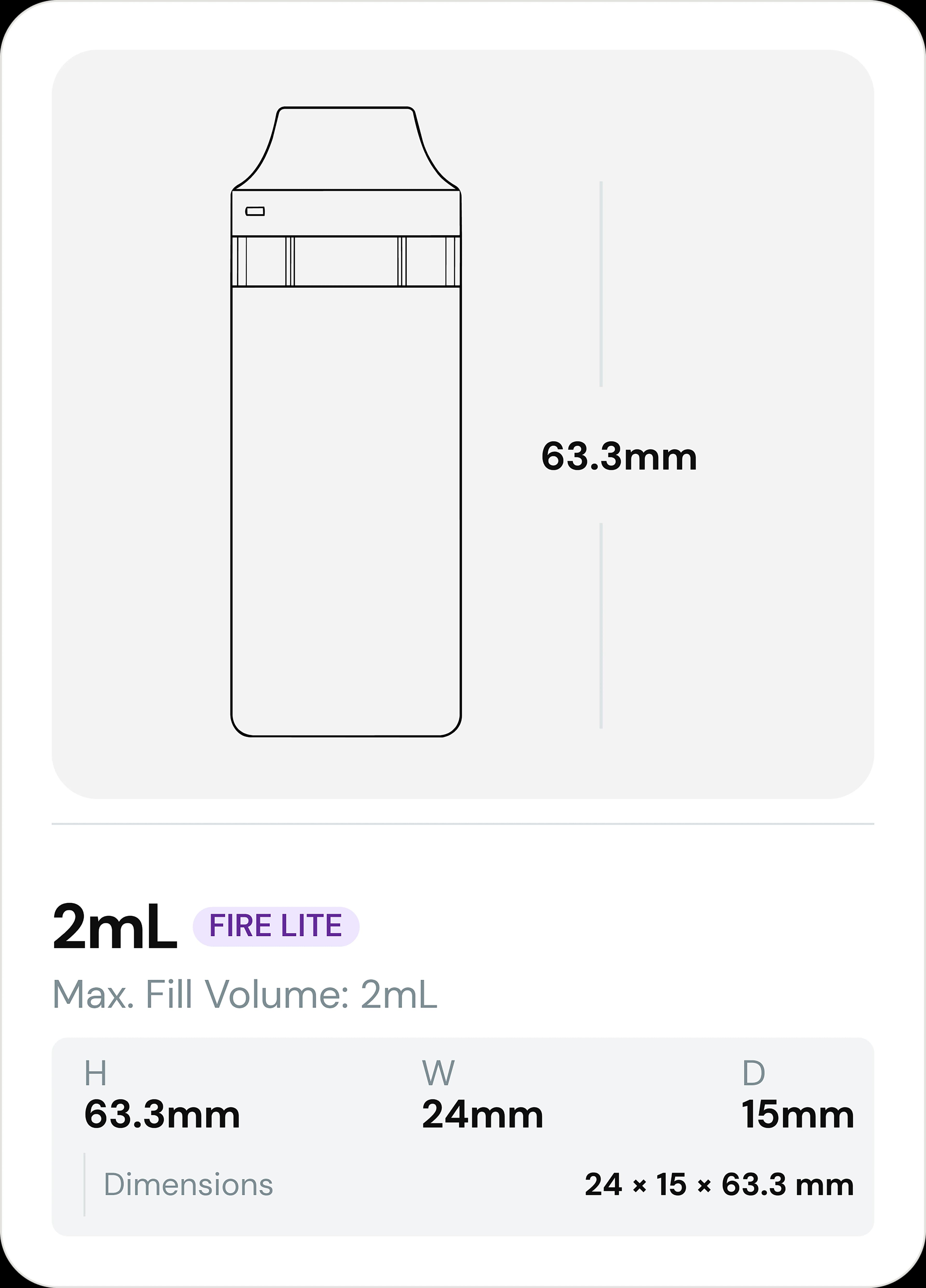 1mL / 2mL Capacity Options